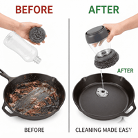 Soap Dispensing Kitchen Scrubber Brush | Steel Wire Cleaning Ball
