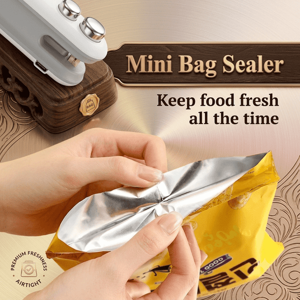 2-in-1 Mini Heat Sealer & Cutter – USB Rechargeable Food Bag Sealer