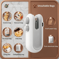 2-in-1 Mini Heat Sealer & Cutter – USB Rechargeable Food Bag Sealer