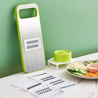 5-in-1 Manual Food Grater & Slicer | Stainless Steel Vegetable & Fruit Cutter