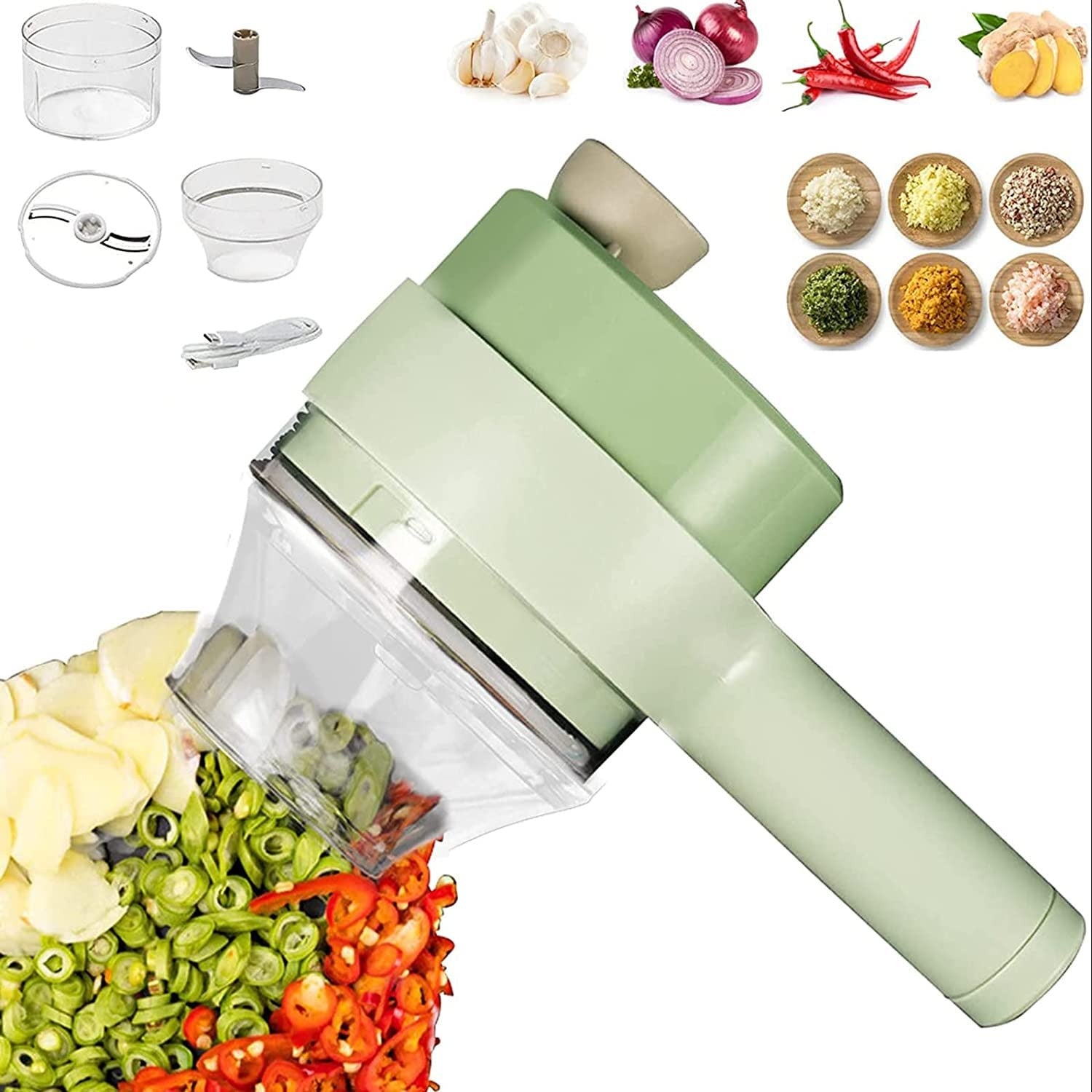 Electric Handheld Vegetable Cutter & Slicer | Multifunctional Food Chopper