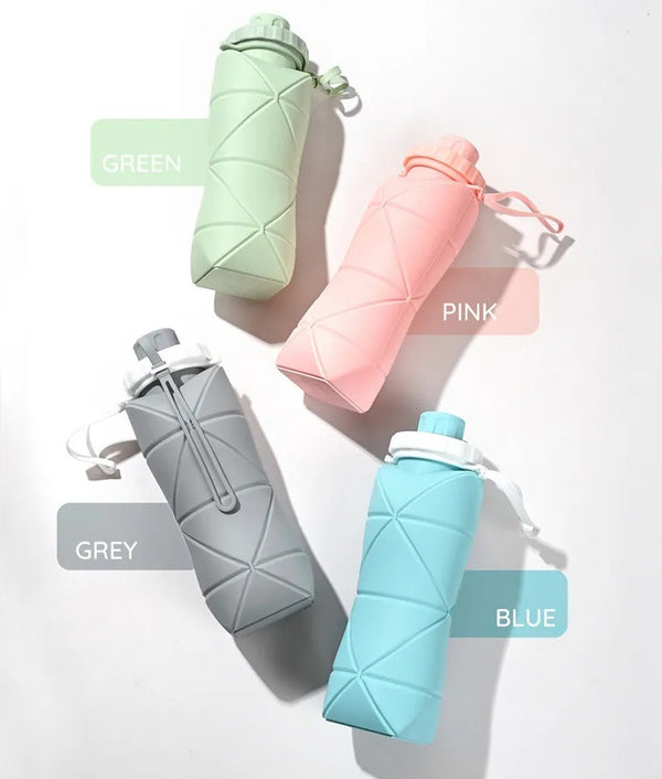 Silicone Folding Bottle 600ML | Foldable Travel Bottle | Collapsible Design