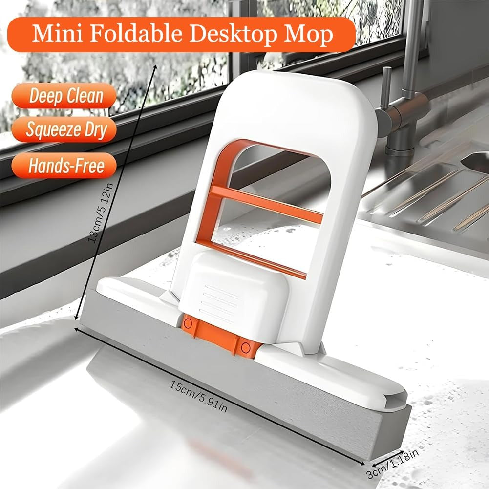 Foldable Mini Mop | Portable Wet & Dry Cleaning Mop | Self-Squeezing