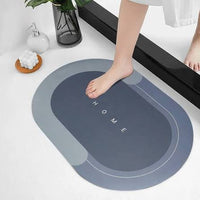 Non-Slip Waterproof Bathroom Mat 39×59cm | Oval Washroom Mat for Home & Office