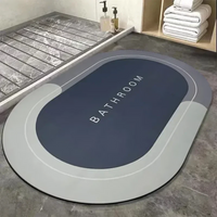 Non-Slip Waterproof Bathroom Mat 39×59cm | Oval Washroom Mat for Home & Office