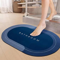 Non-Slip Waterproof Bathroom Mat 39×59cm | Oval Washroom Mat for Home & Office
