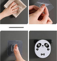Wall-Mounted Panda Soap Dish Holder | Punch-Free Plastic Soap Box for Bathroom and kitchen