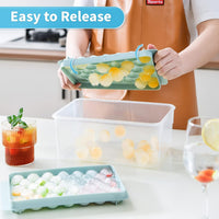 Round Ice Cube Tray & Sphere Ice Ball Maker | Mini Ice Mold with Container