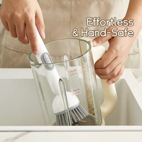 Kitchen Cleaning Brush with Soap Dispenser | Adjustable Handle Dish Scrubber