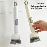 Kitchen Cleaning Brush with Soap Dispenser | Adjustable Handle Dish Scrubber