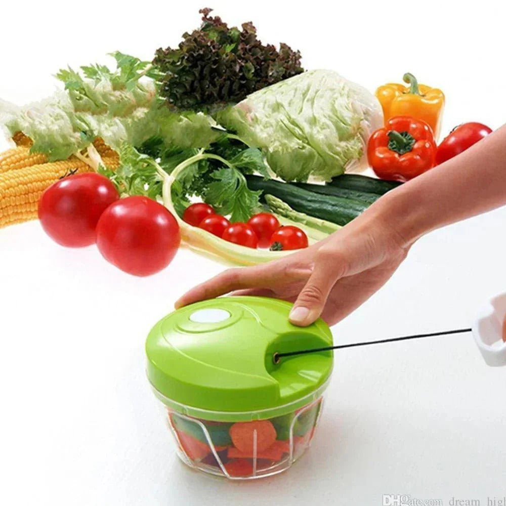 Manual Spin Food Chopper | Hand-Pulled Vegetable, Fruit & Onion Cutter