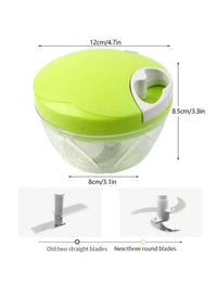Manual Spin Food Chopper | Hand-Pulled Vegetable, Fruit & Onion Cutter