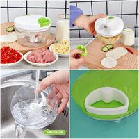 Manual Spin Food Chopper | Hand-Pulled Vegetable, Fruit & Onion Cutter