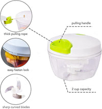 Manual Spin Food Chopper | Hand-Pulled Vegetable, Fruit & Onion Cutter